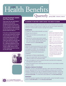 Health Benefits Quarterly Annual Enrollment Update: Part-Time Faculty
