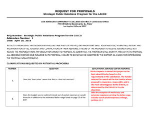 REQUEST FOR PROPOSALS  Strategic Public Relations Program for the LACCD