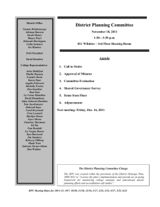 District Planning Committee  November 18, 2011 1:30—3:30 p.m.