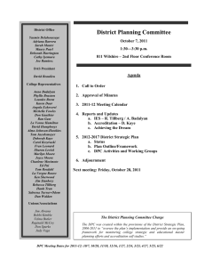 District Planning Committee  October 7, 2011 1:30—3:30 p.m.