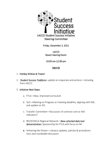 LACCD Student Success Initiative Steering Committee