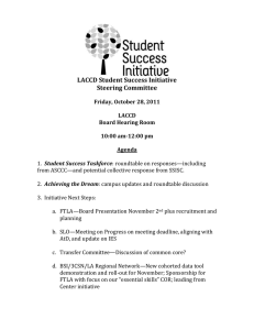LACCD Student Success Initiative Steering Committee