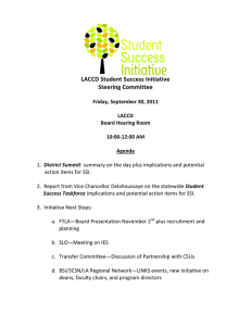 LACCD Student Success Initiative  Steering Committee 