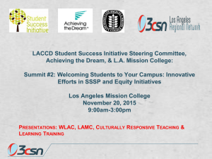 LACCD Student Success Initiative Steering Committee, Summit #2: