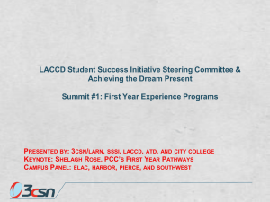 LACCD Student Success Initiative Steering Committee &amp; Achieving the Dream Present