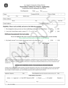 Nonresident Tuition Fee Waiver Application  Los Angeles Community College District