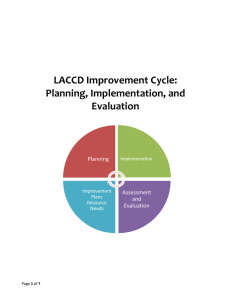 LACCD Improvement Cycle: Planning, Implementation, and Evaluation