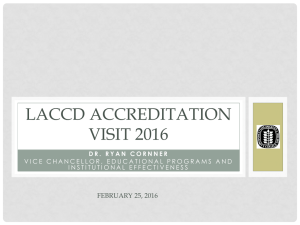 LACCD ACCREDITATION VISIT 2016