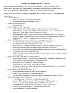 Minutes - DRC Meeting: June 18, 2015, 9:30 am.