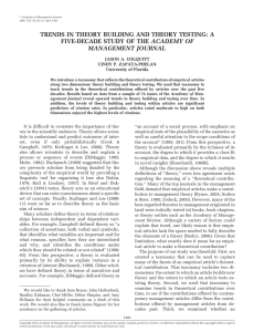 TRENDS IN THEORY BUILDING AND THEORY TESTING: A ACADEMY OF MANAGEMENT JOURNAL