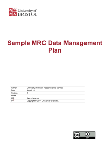 Sample MRC Data Management Plan  1