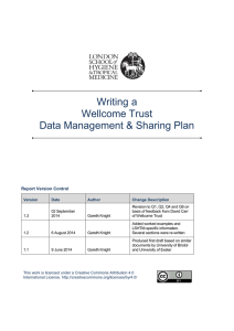 Writing a Wellcome Trust Data Management &amp; Sharing Plan