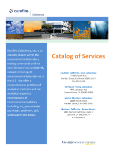 Catalog of Services