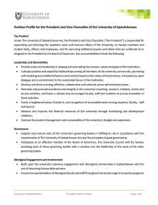 Position Profile for the President and Vice-Chancellor of the University...