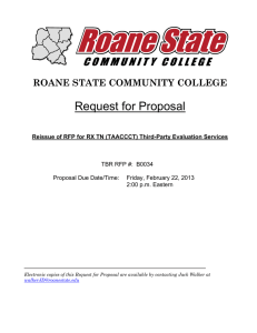 Request for Proposal  ROANE STATE COMMUNITY COLLEGE