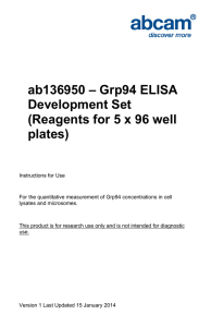 ab136950 – Grp94 ELISA Development Set (Reagents for 5 x 96 well plates)