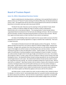 Board of Trustees Report June 13, 2012, Educational Services Center