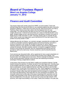 Board of Trustees Report  Finance and Audit Committee West Los Angeles College