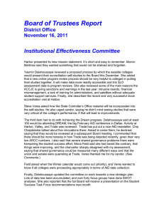 Board of Trustees Report  Institutional Effectiveness Committee District Office