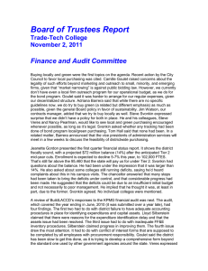 Board of Trustees Report Finance and Audit Committee  Trade-Tech College