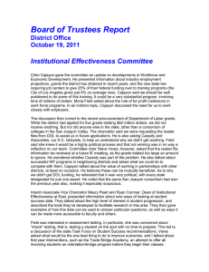 Board of Trustees Report Institutional Effectiveness Committee  District Office