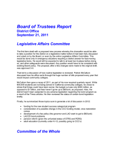 Board of Trustees Report Legislative Affairs Committee  District Office