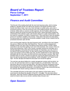 Board of Trustees Report Finance and Audit Committee  Pierce College