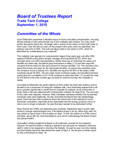 Board of Trustees Report Committee of the Whole Trade Tech College