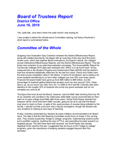 Board of Trustees Report  District Office June 16, 2010