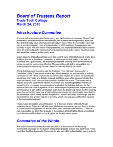 Board of Trustees Report  Infrastructure Committee Trade Tech College