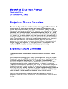 Board of Trustees Report  Budget and Finance Committee District Office