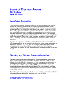 of Trustees Report Board City College April 29, 2009
