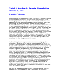 District Academic Senate Newsletter February 24, 2009  President's Report