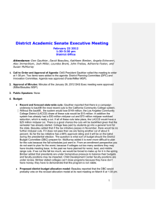 District Academic Senate Executive Meeting