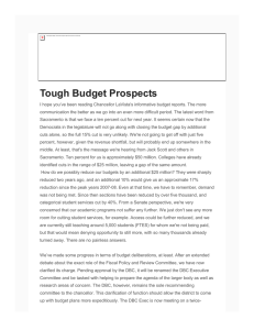 Tough Budget Prospects