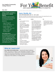 Learn, Decide, Act FALL 2015 ACTIVE EMPLOYEES HEALTH BENEFITS BULLETIN