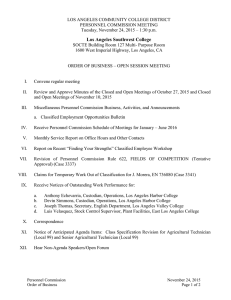 LOS ANGELES COMMUNITY COLLEGE DISTRICT PERSONNEL COMMISSION MEETING