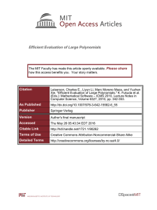 Efficient Evaluation of Large Polynomials Please share