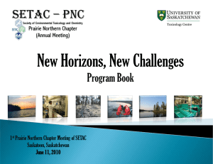New Horizons, New Challenges Program Book 1 Prairie Northern Chapter Meeting of SETAC