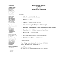 (Co-Chair Dr. Daniels) District Budget Committee July20, 2011 1:30 – 3:30