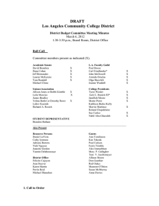 DRAFT Los Angeles Community College District District Budget Committee Meeting Minutes