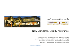 A Conversation with New Standards, Quality Assurance (Napa Valley College) (Napa Valley College) 