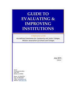 GUIDE TO EVALUATING &amp; IMPROVING INSTITUTIONS