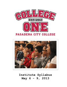 Institute Syllabus May 6 - 9, 2013