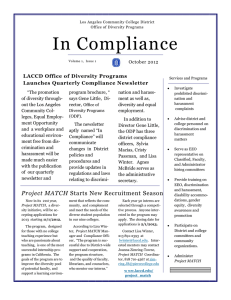 LACCD Office of Diversity Programs Launches Quarterly Compliance Newsletter