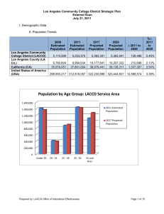 Los Angeles Community College District Strategic Plan External Scan July 21, 2011 %∆