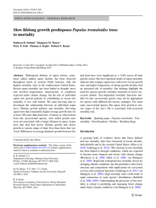 Populus tremuloides to mortality Kathryn B. Ireland · Margaret M. Moore ·