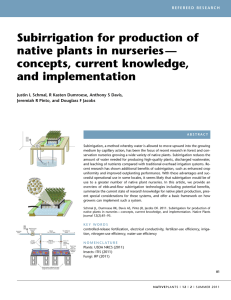 Subirrigation for production of native plants in nurseries — concepts, current knowledge,