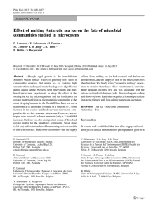 Effect of melting Antarctic sea ice on the fate of... communities studied in microcosms