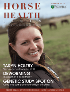 TARYN HOLTBY DEWORMING GENETIC STUDY SPOT ON Young equine steward of 2010